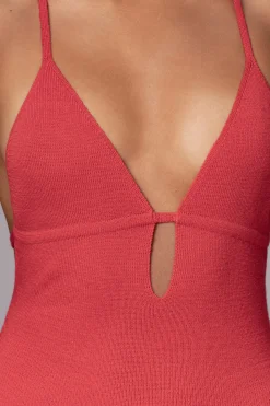 JLUXLABEL Berry Sun Rays Knit Maxi Dress