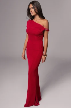 JLUXLABEL Berry/Red Classic Elegance Reversible Maxi Dress