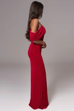 JLUXLABEL Berry/Red Classic Elegance Reversible Maxi Dress