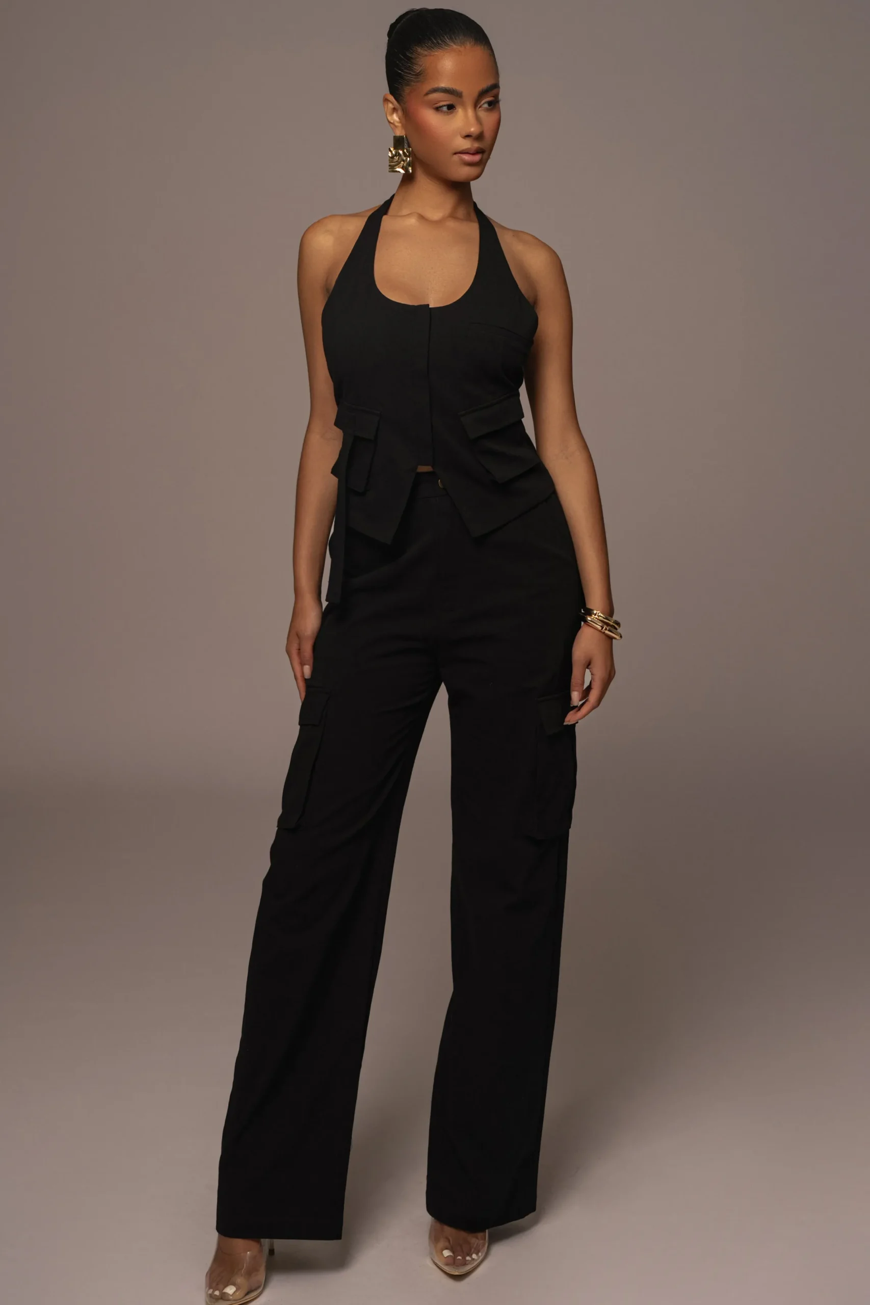 JLUXLABEL Black Aeris Pant Set