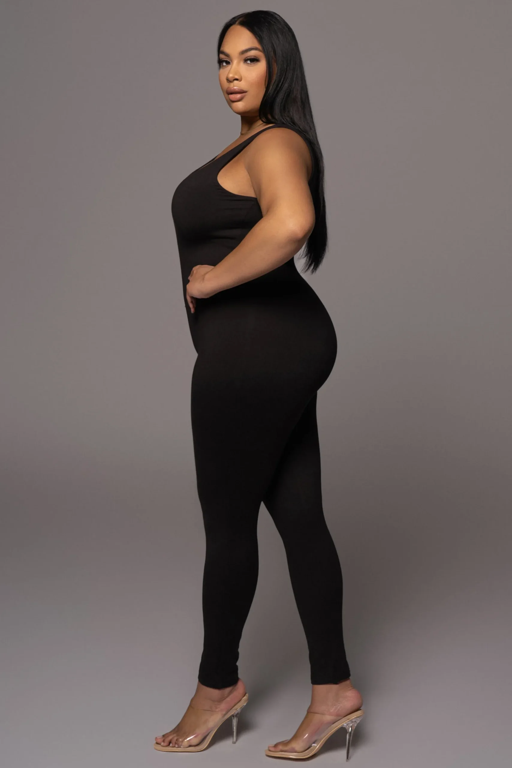 JLUXLABEL Black Alo Double Layer Jumpsuit