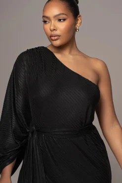 JLUXLABEL Black Amina Metallic Maxi Dress