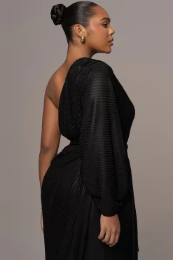 JLUXLABEL Black Amina Metallic Maxi Dress