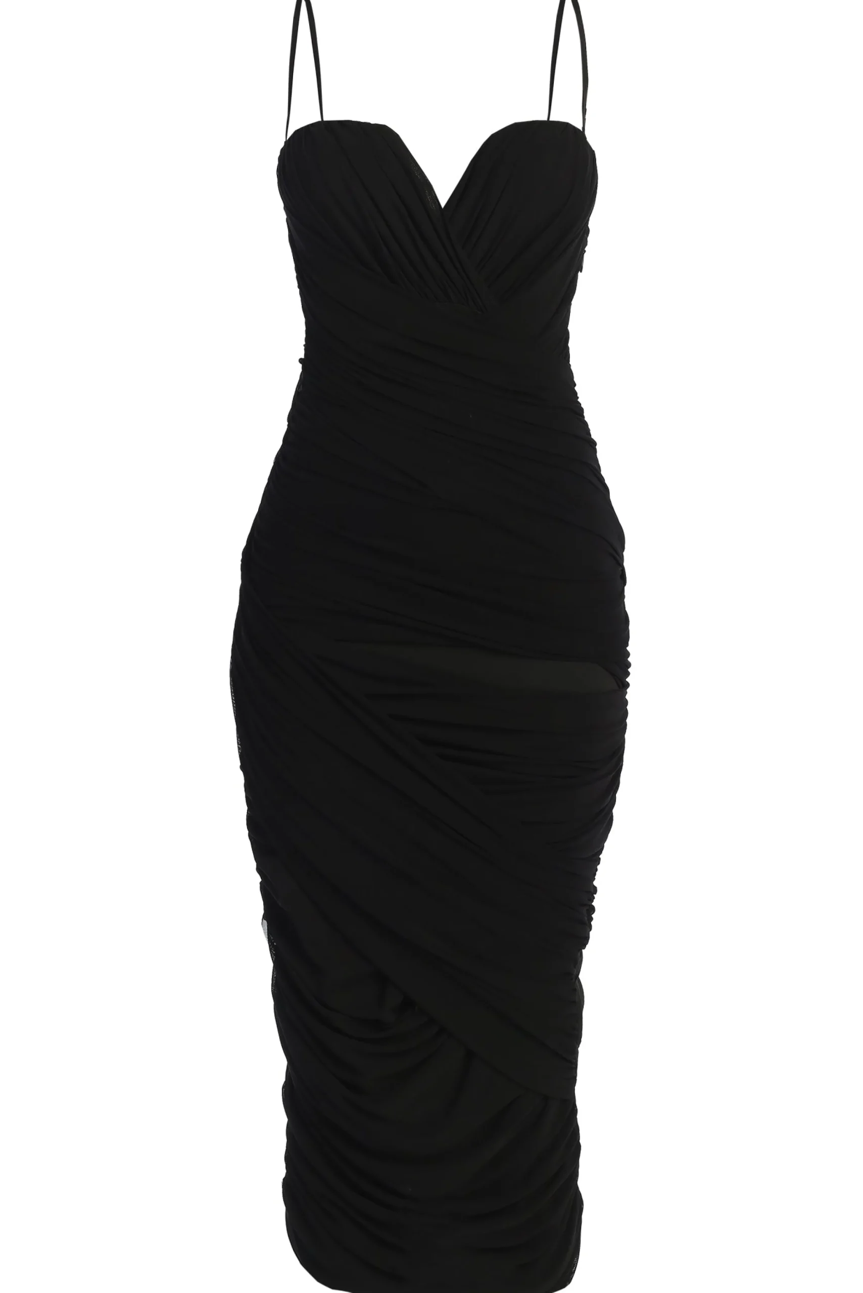 JLUXLABEL Black Arcadia Mesh Midi Dress