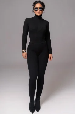 JLUXLABEL Black Arlett Turtleneck Bodysuit