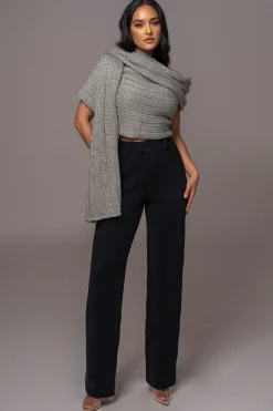JLUXLABEL Black Back In Business Knit Trousers