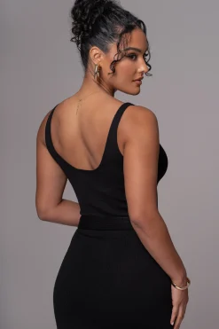 JLUXLABEL Black Belted Envy Midi Dress