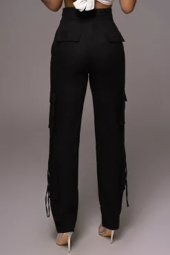 JLUXLABEL Black Better Half Linen Utility Pants