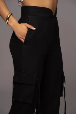 JLUXLABEL Black Better Half Linen Utility Pants