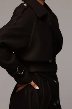 JLUXLABEL Black Beverly Trench Coat