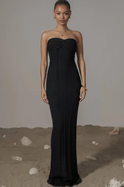 JLUXLABEL Black Blanca Strapless Maxi Dress