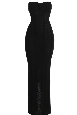JLUXLABEL Black Blanca Strapless Maxi Dress
