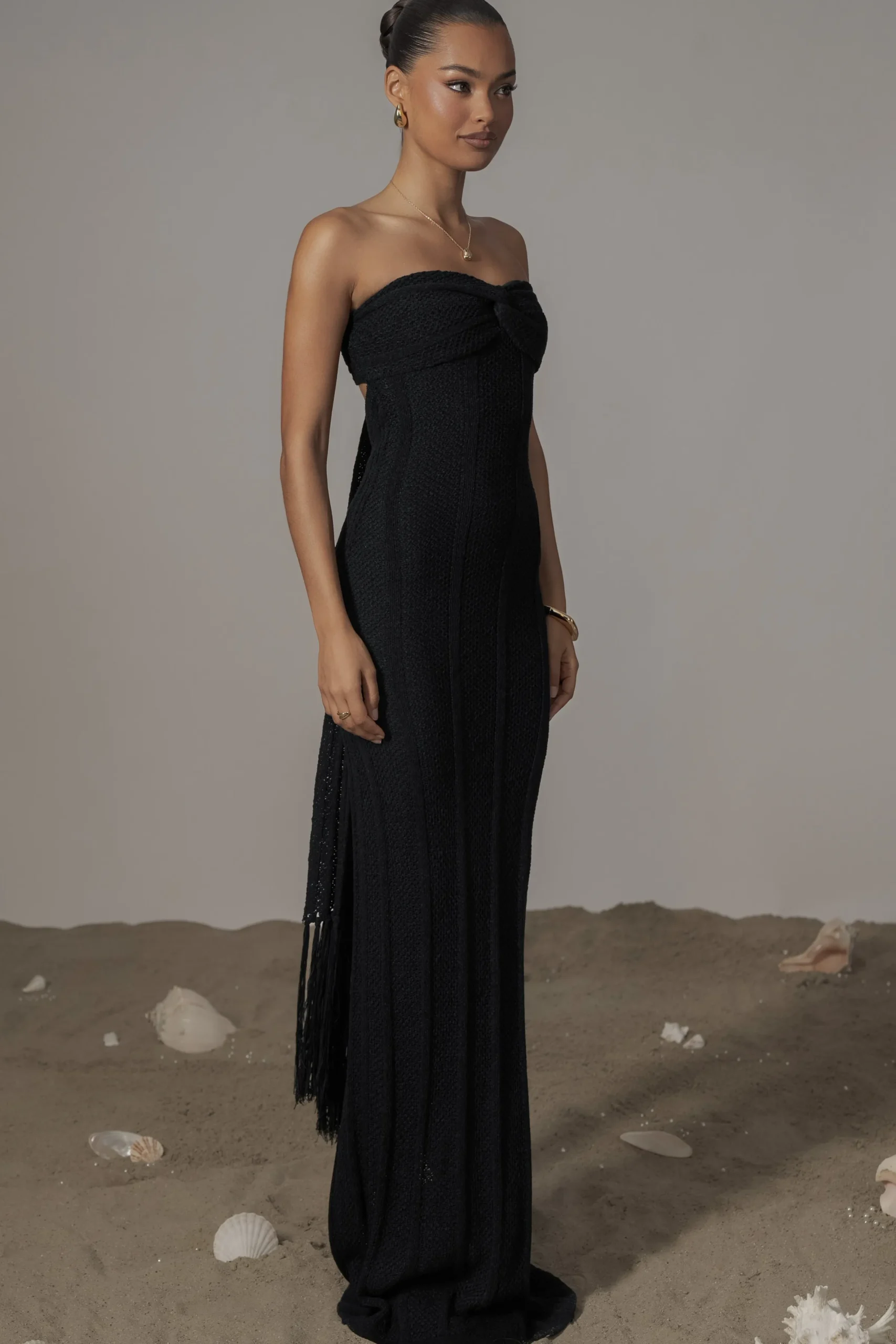 JLUXLABEL Black Blanca Strapless Maxi Dress
