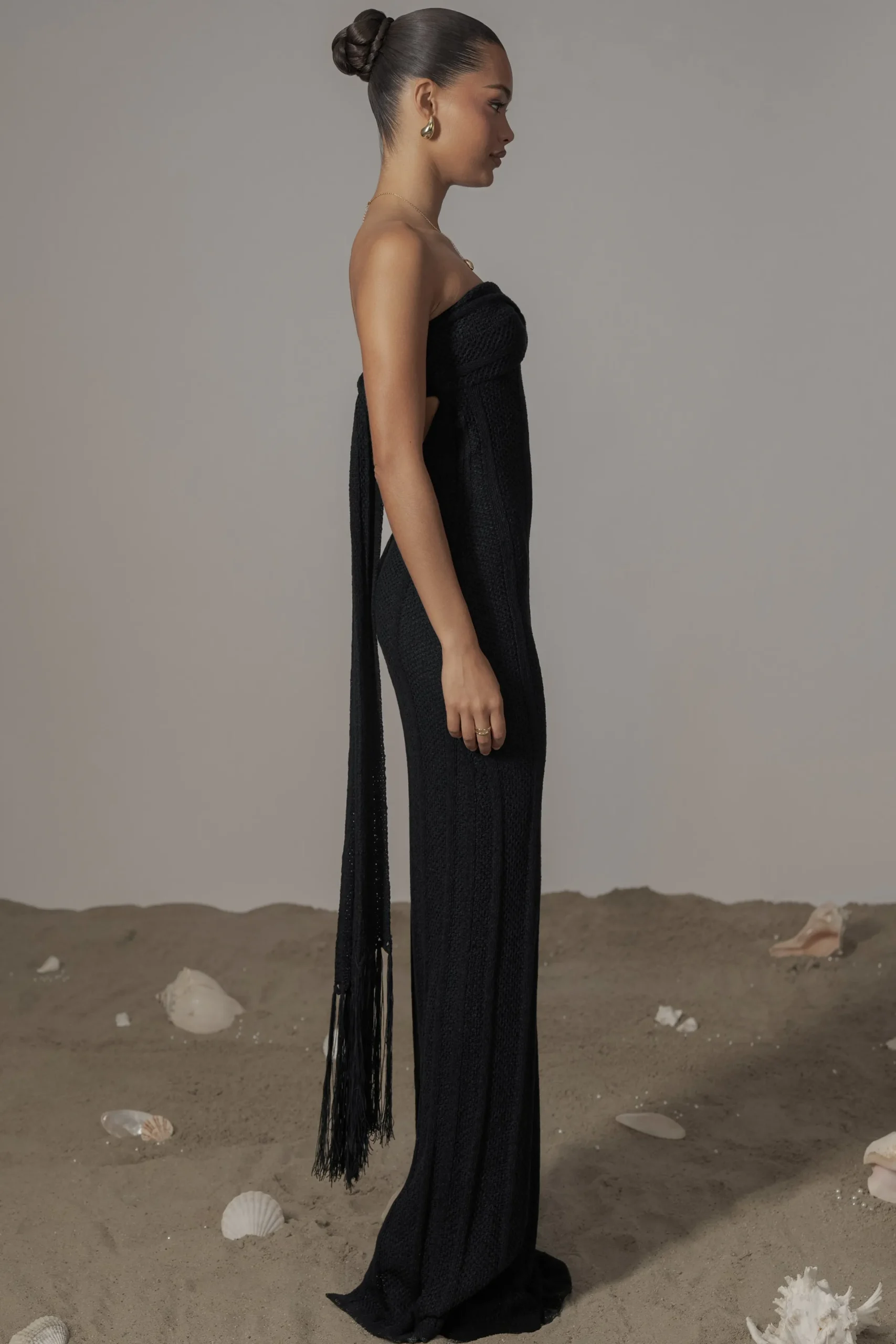 JLUXLABEL Black Blanca Strapless Maxi Dress