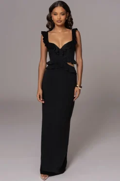 JLUXLABEL Black Brighter Days Linen Maxi Dress