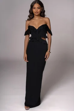 JLUXLABEL Black Brighter Days Linen Maxi Dress