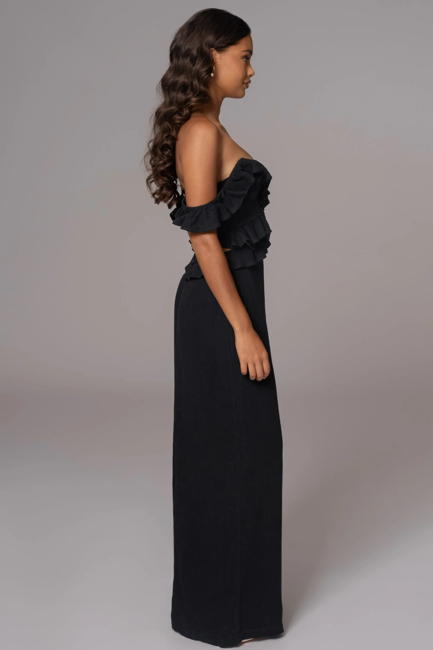 JLUXLABEL Black Brighter Days Linen Maxi Dress