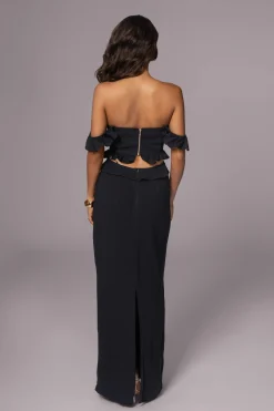 JLUXLABEL Black Brighter Days Linen Maxi Dress