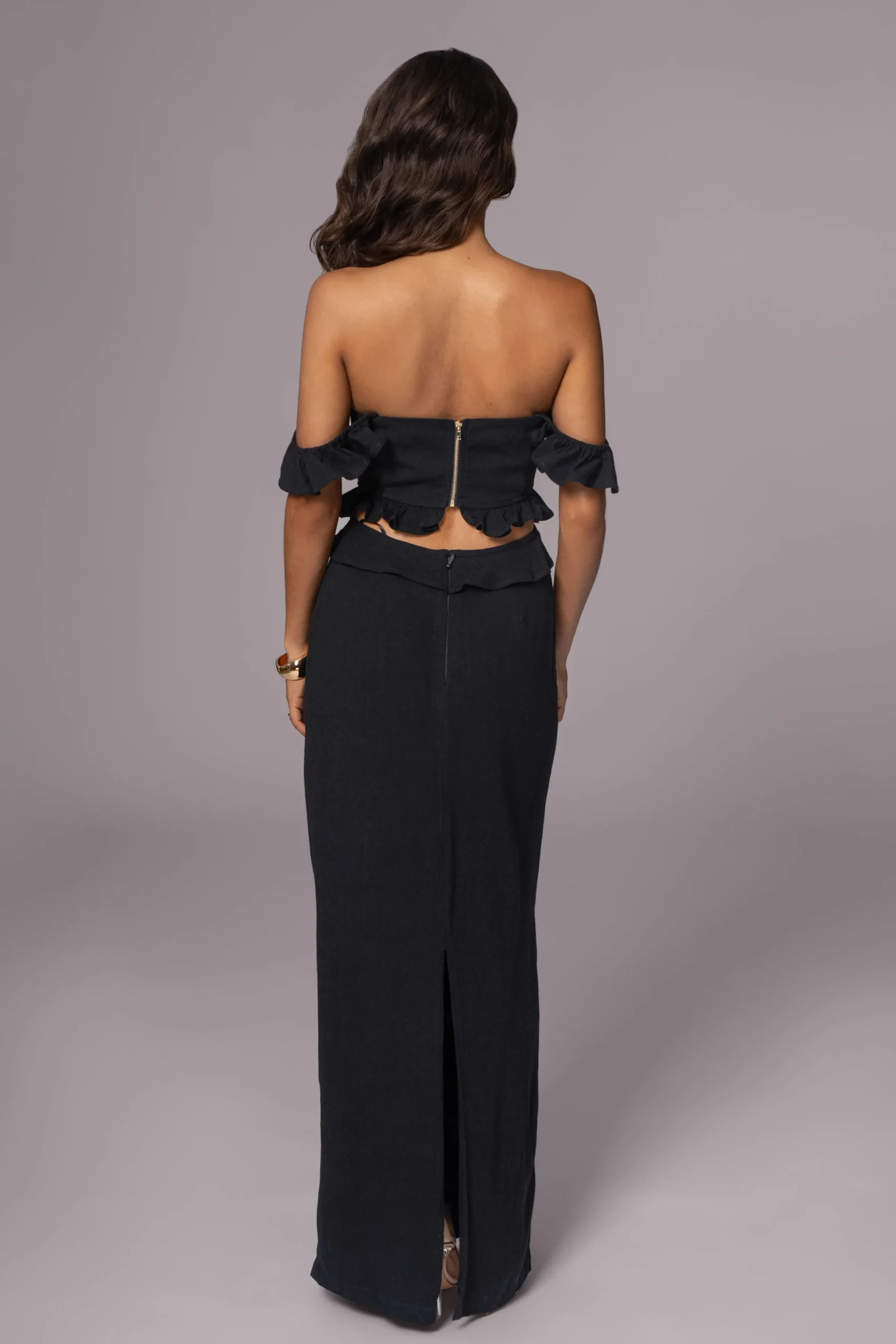 JLUXLABEL Black Brighter Days Linen Maxi Dress