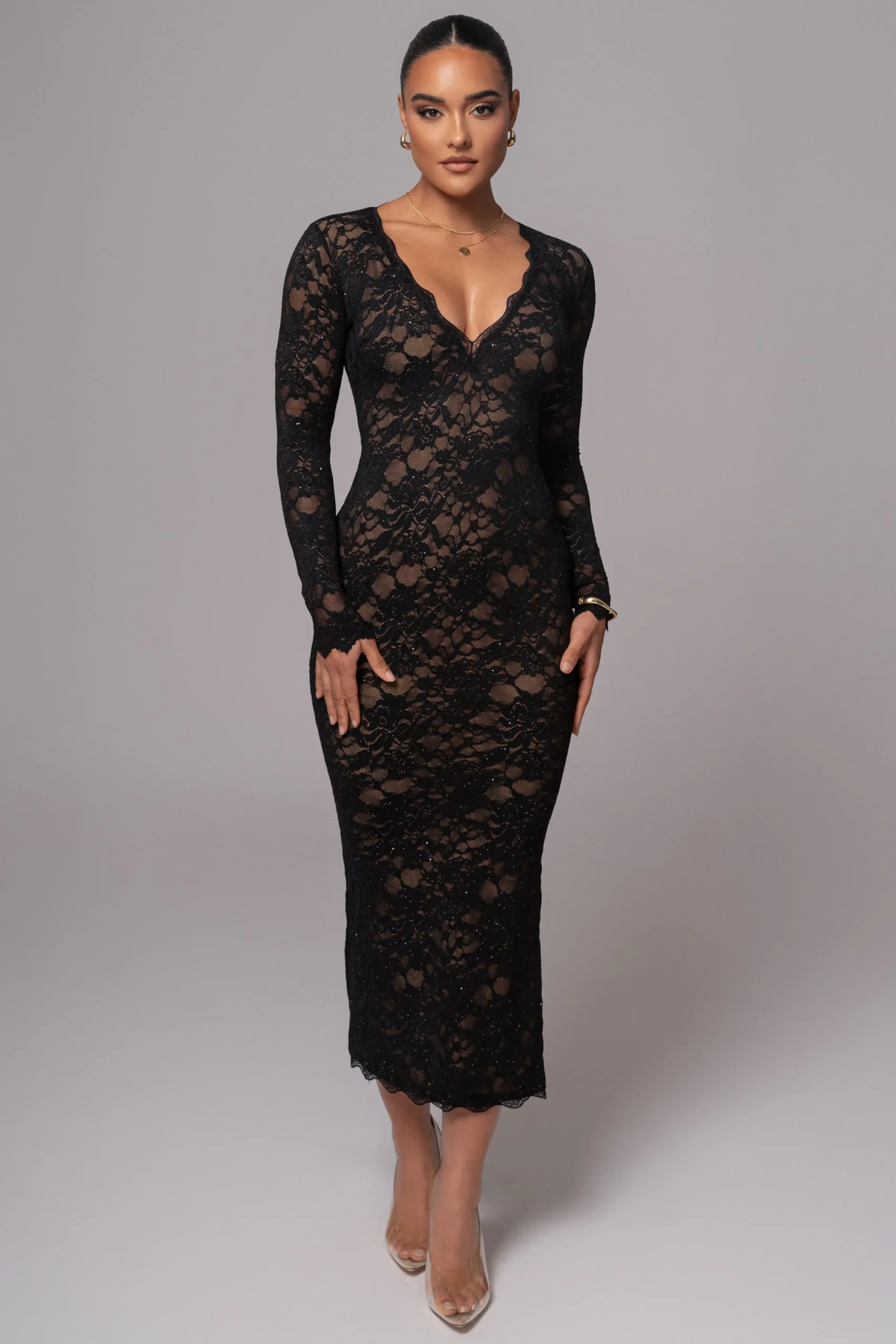 JLUXLABEL Black Canada Lace Maxi Dress