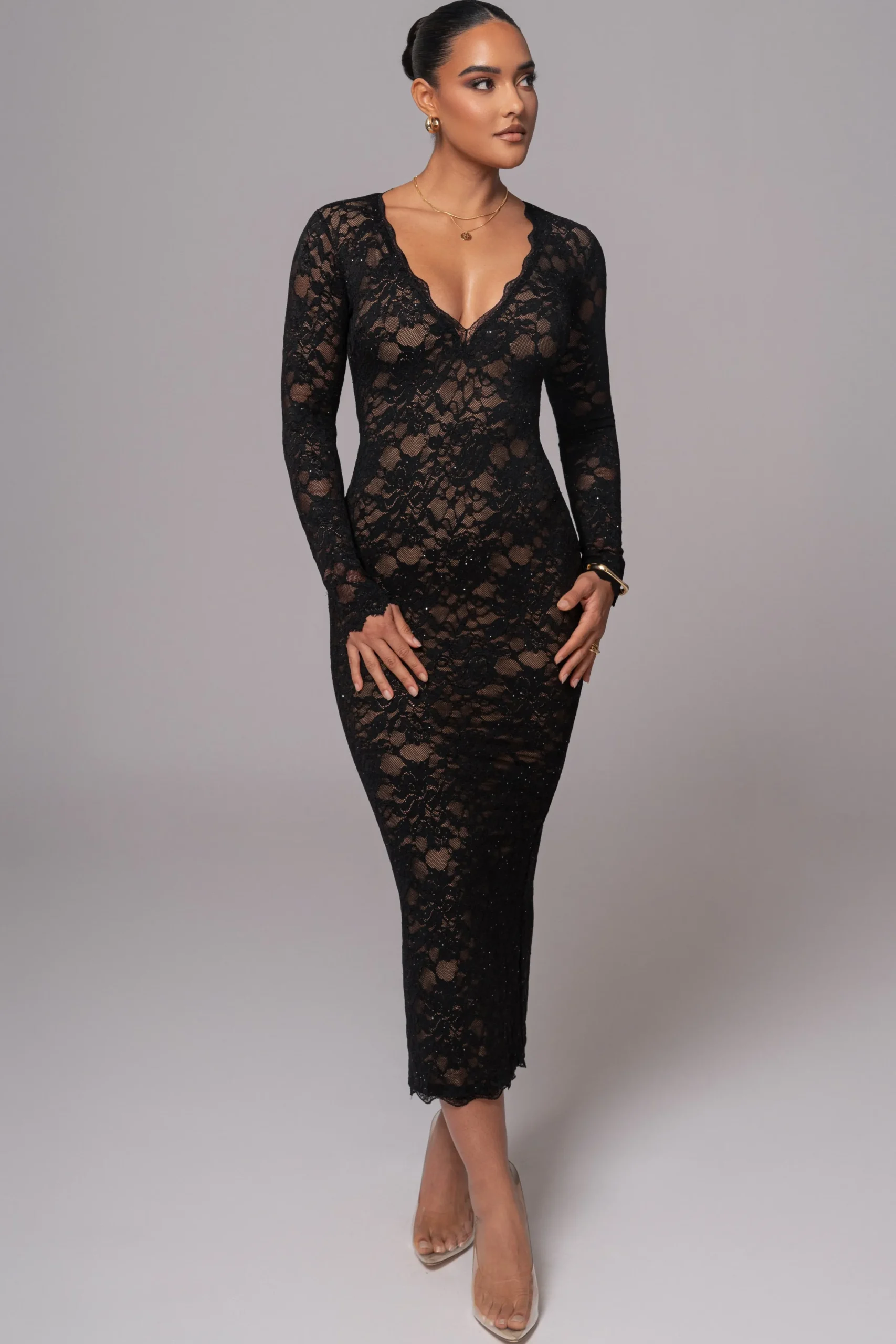 JLUXLABEL Black Canada Lace Maxi Dress