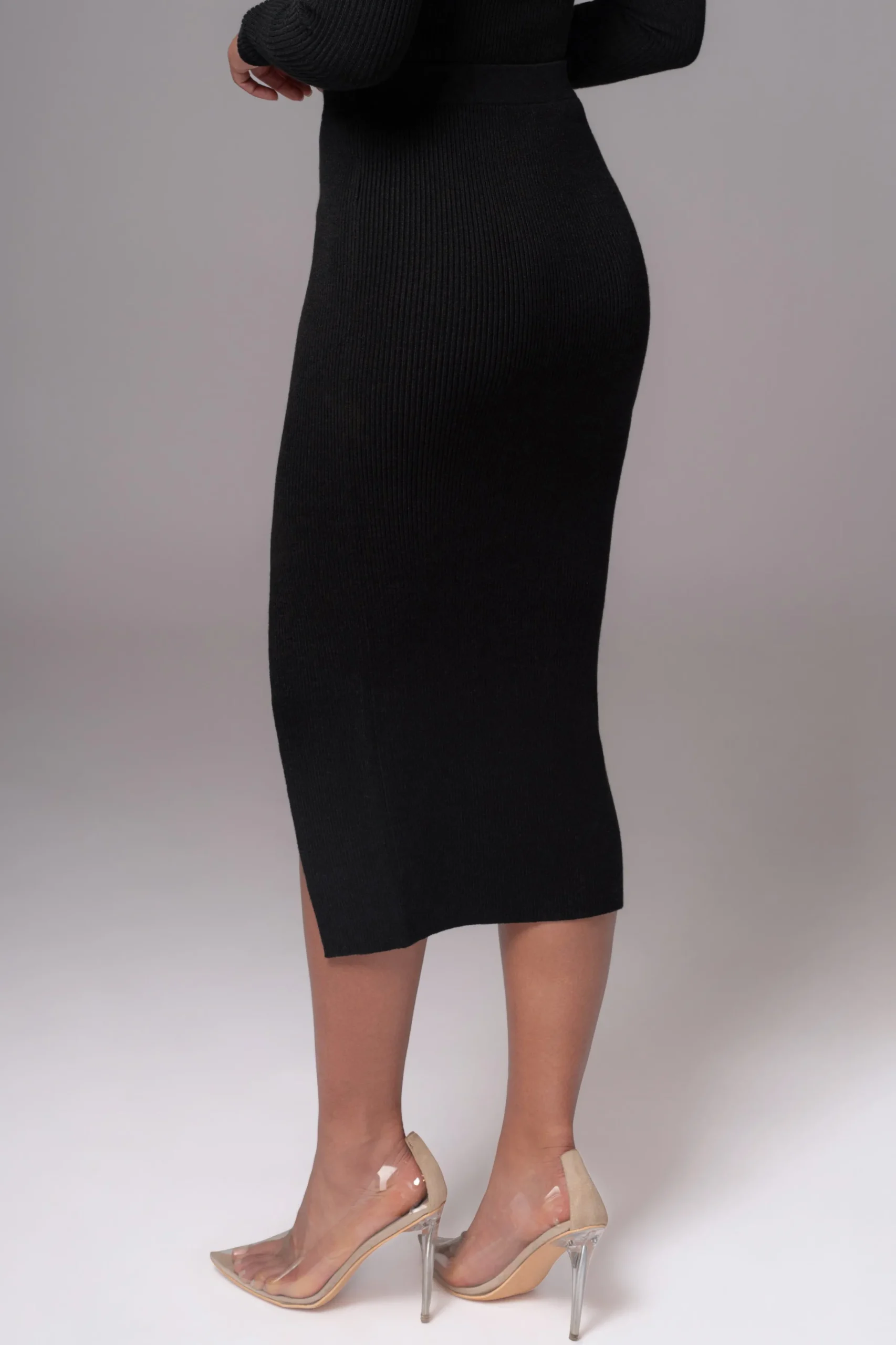JLUXLABEL Black Cardinal Essential Knit Skirt