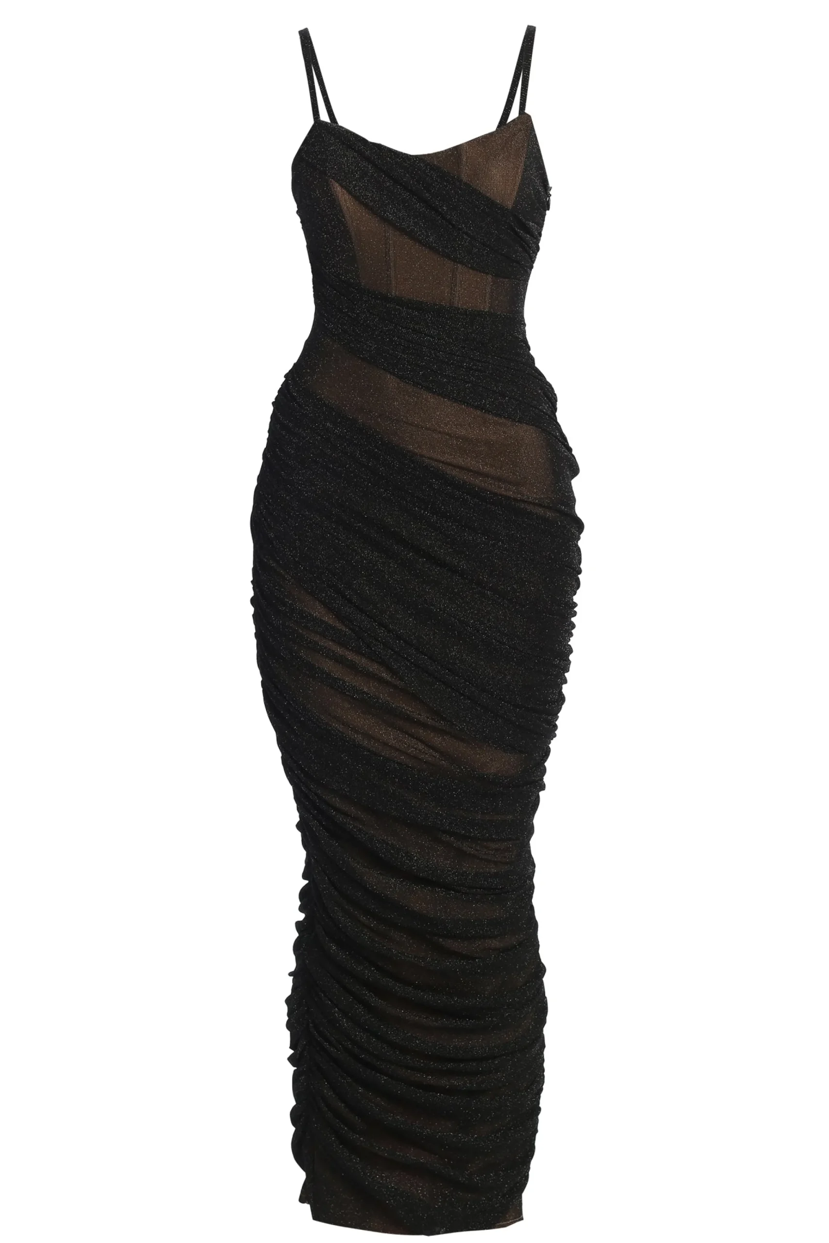 JLUXLABEL Black Catalina Lurex Knit Maxi Dress