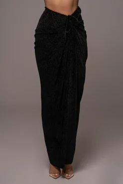 JLUXLABEL Black Chosen One Velvet Skirt Set