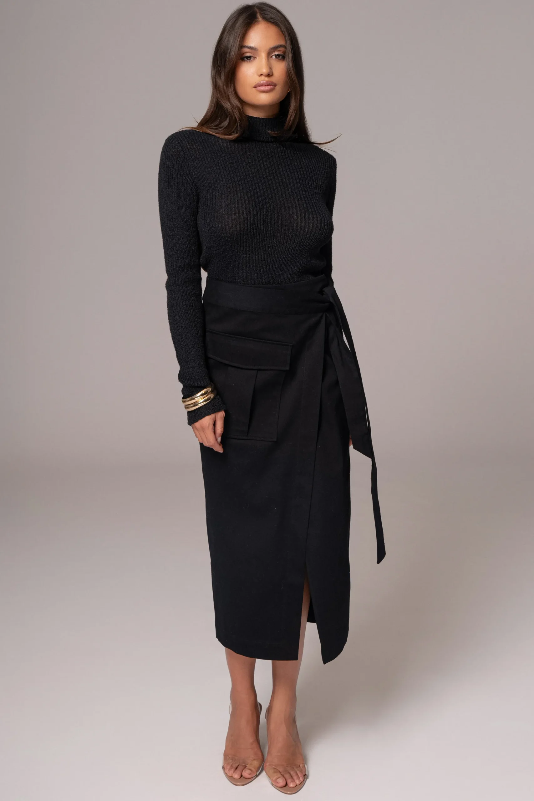 JLUXLABEL Black City Life Cargo Skirt