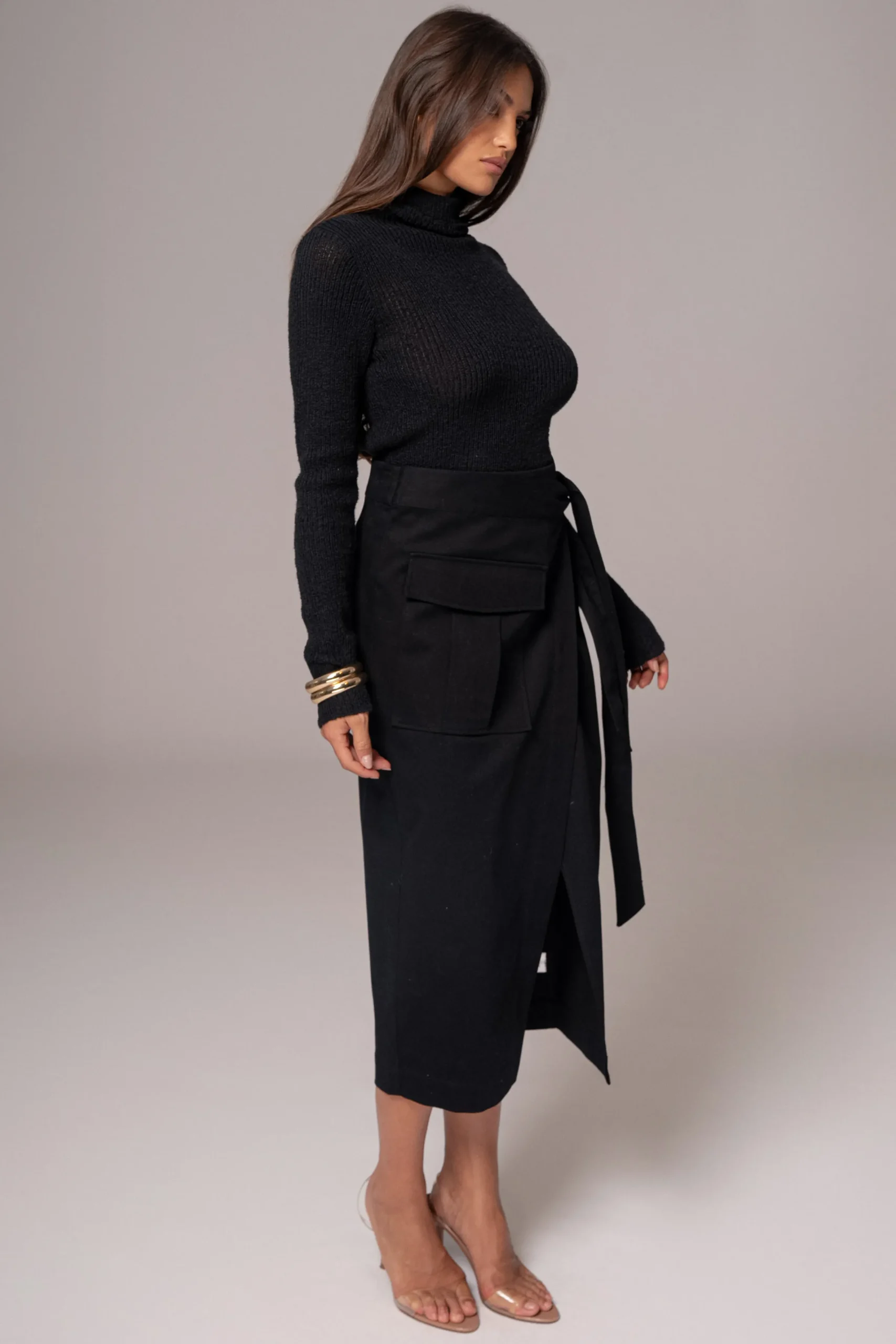 JLUXLABEL Black City Life Cargo Skirt