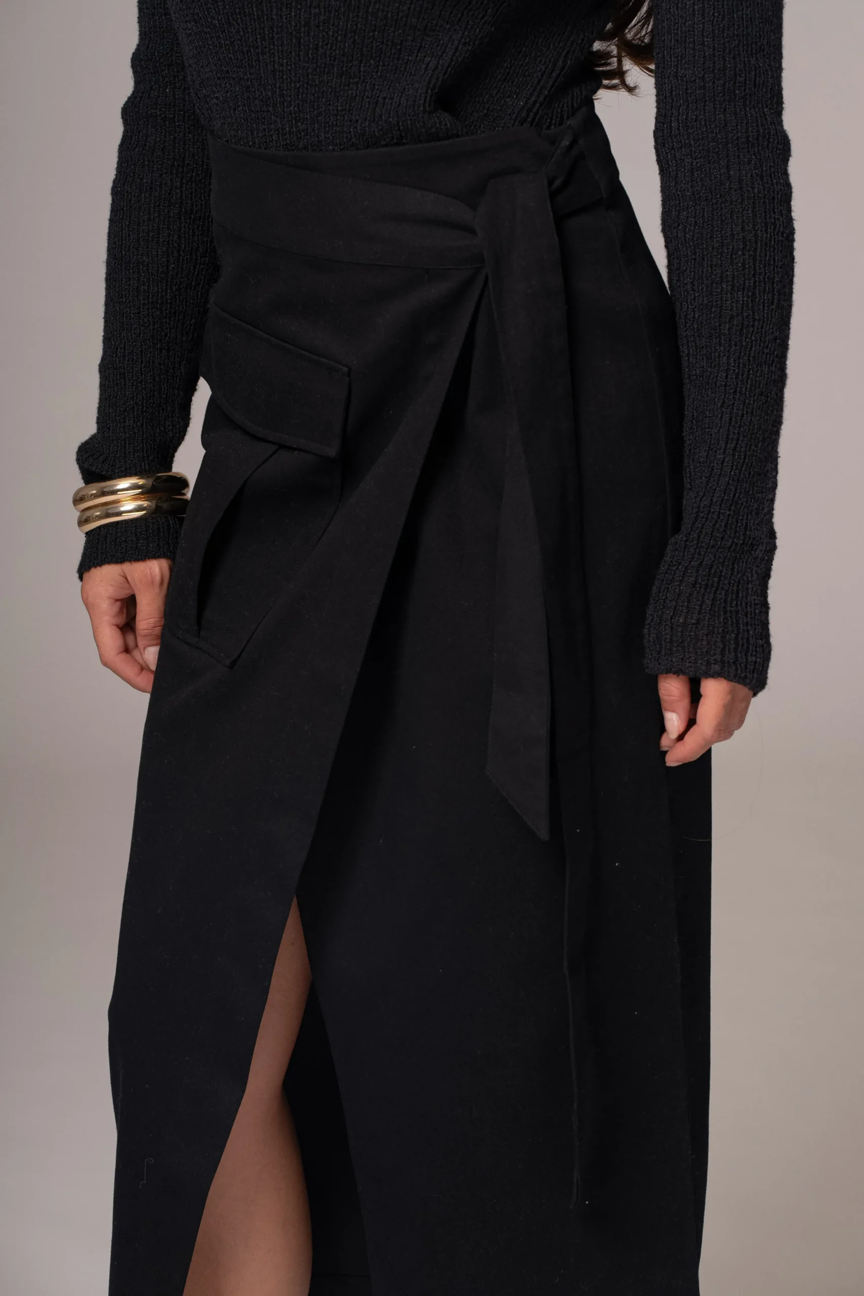 JLUXLABEL Black City Life Cargo Skirt