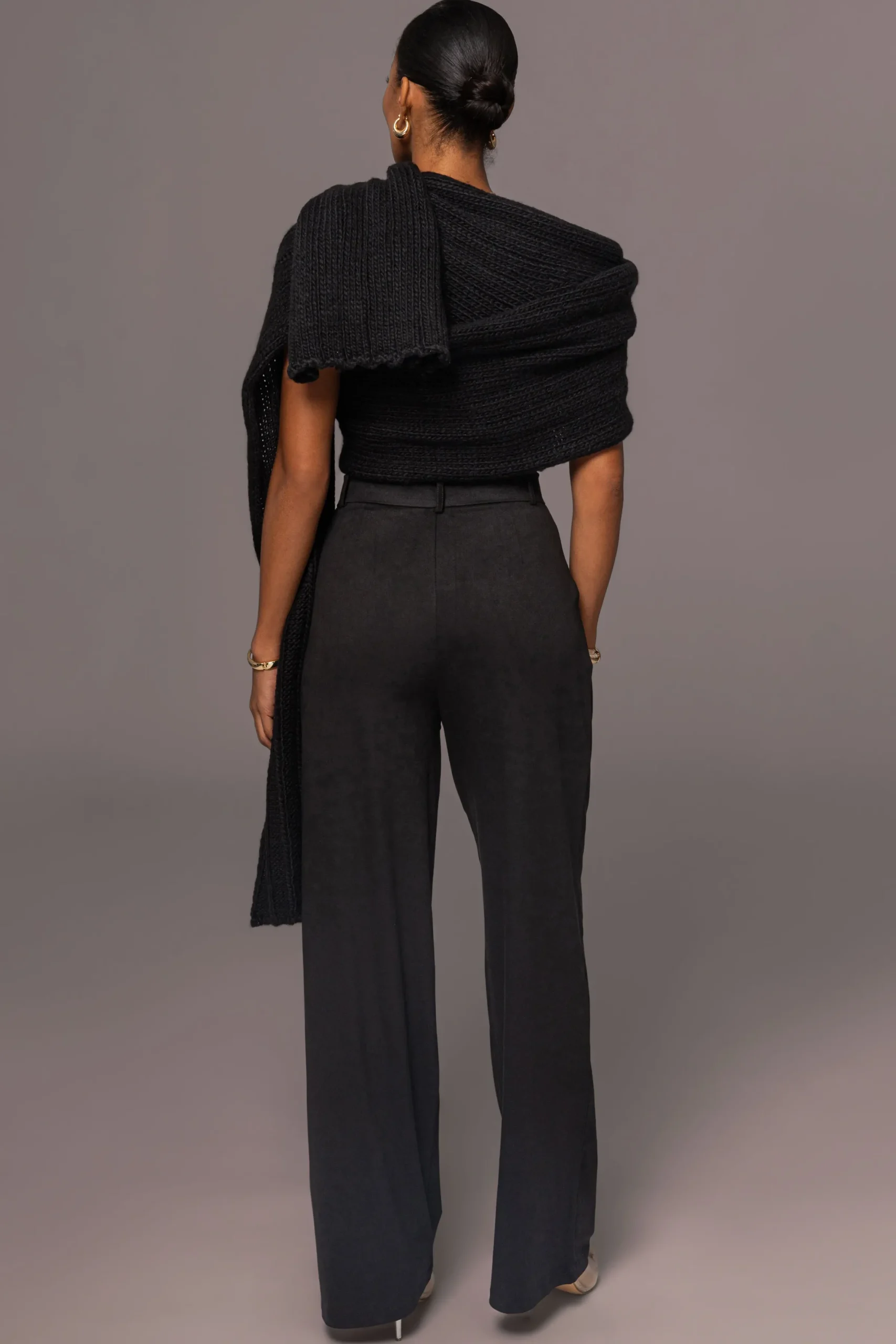 JLUXLABEL Black Classic High Rise Trousers