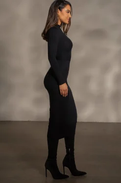 JLUXLABEL Black Dakotah Midi Dress