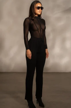 JLUXLABEL Black Darcey Ribbed Pants