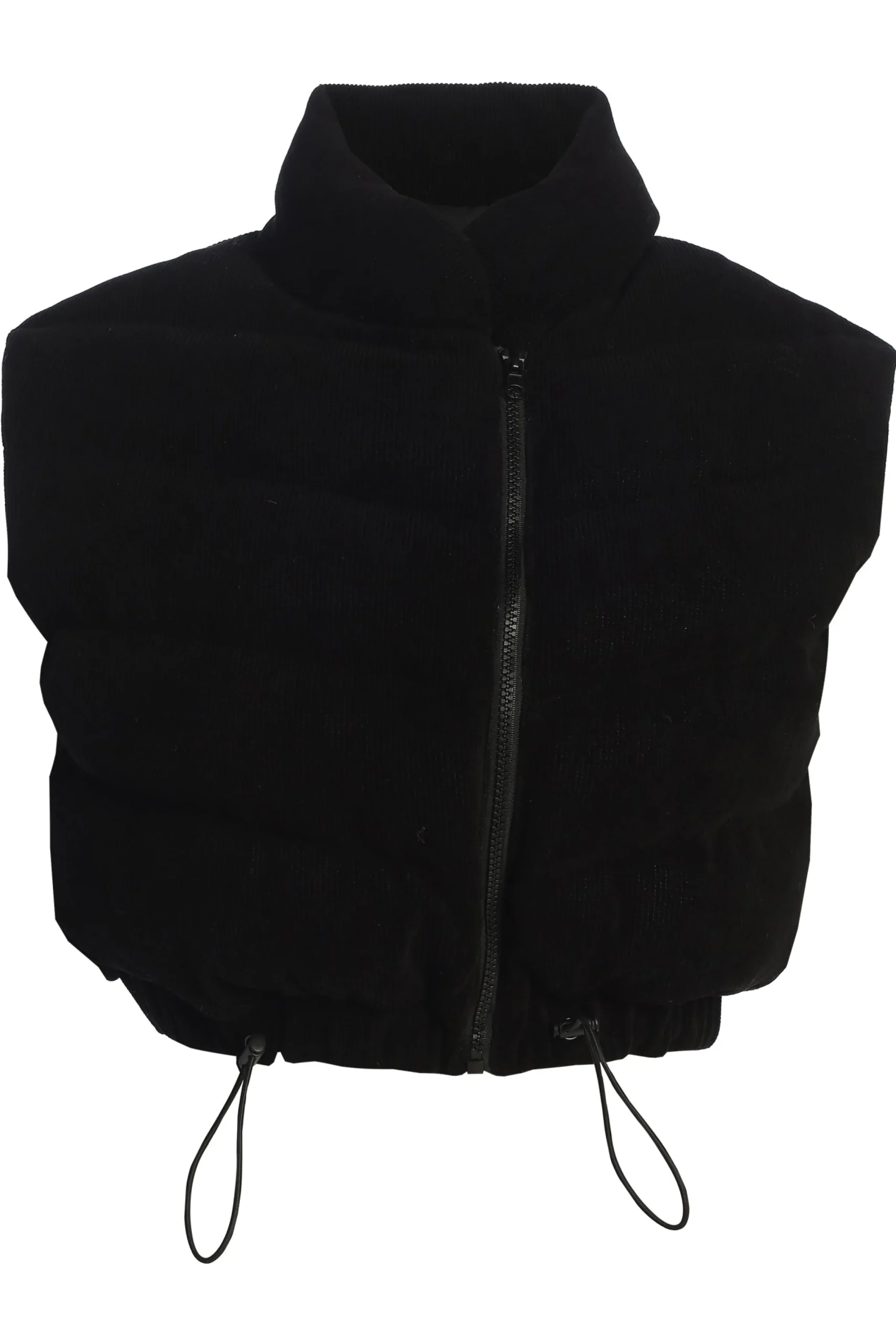 JLUXLABEL Black Delma Ribbed Puffer Vest