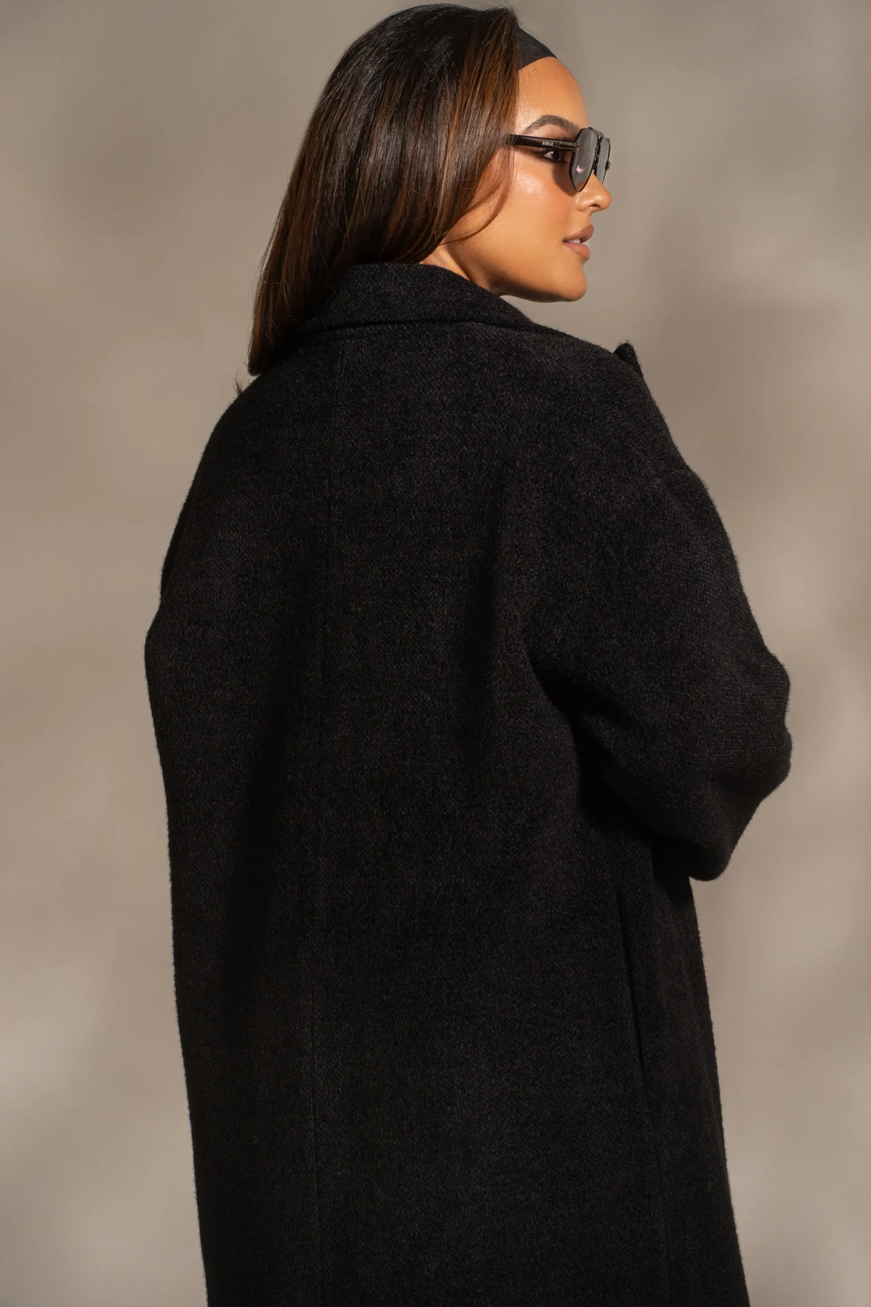 JLUXLABEL Black Dion Oversized Coat