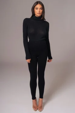 JLUXLABEL Black Effortless Knit Leggings