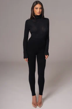 JLUXLABEL Black Effortless Knit Leggings