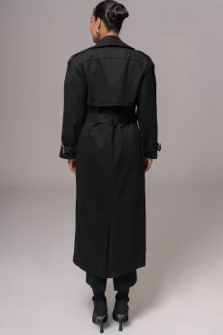 JLUXLABEL Black Elite Suede Coat