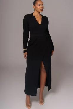 JLUXLABEL Black Emma Knit Maxi Dress