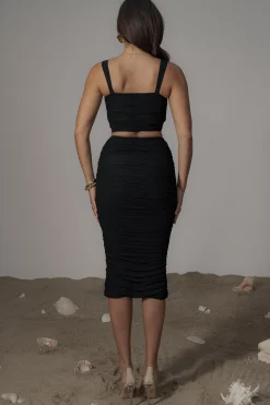 JLUXLABEL Black Extend Your Stay Skirt Set