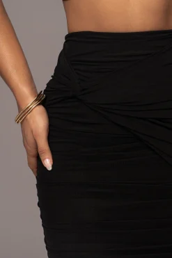 JLUXLABEL Black Extend Your Stay Skirt Set