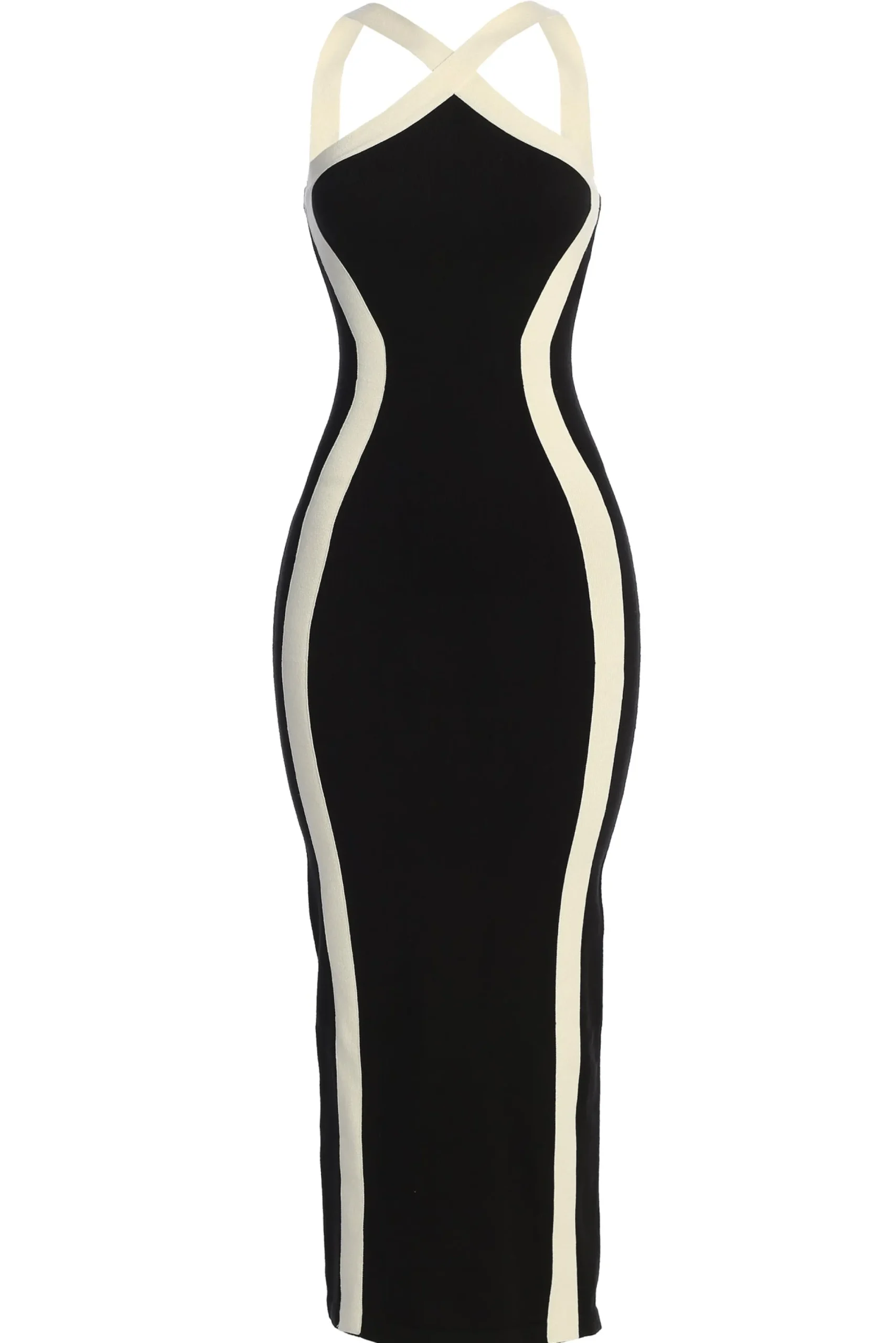 JLUXLABEL Black Fabiola Contrast Maxi Dress