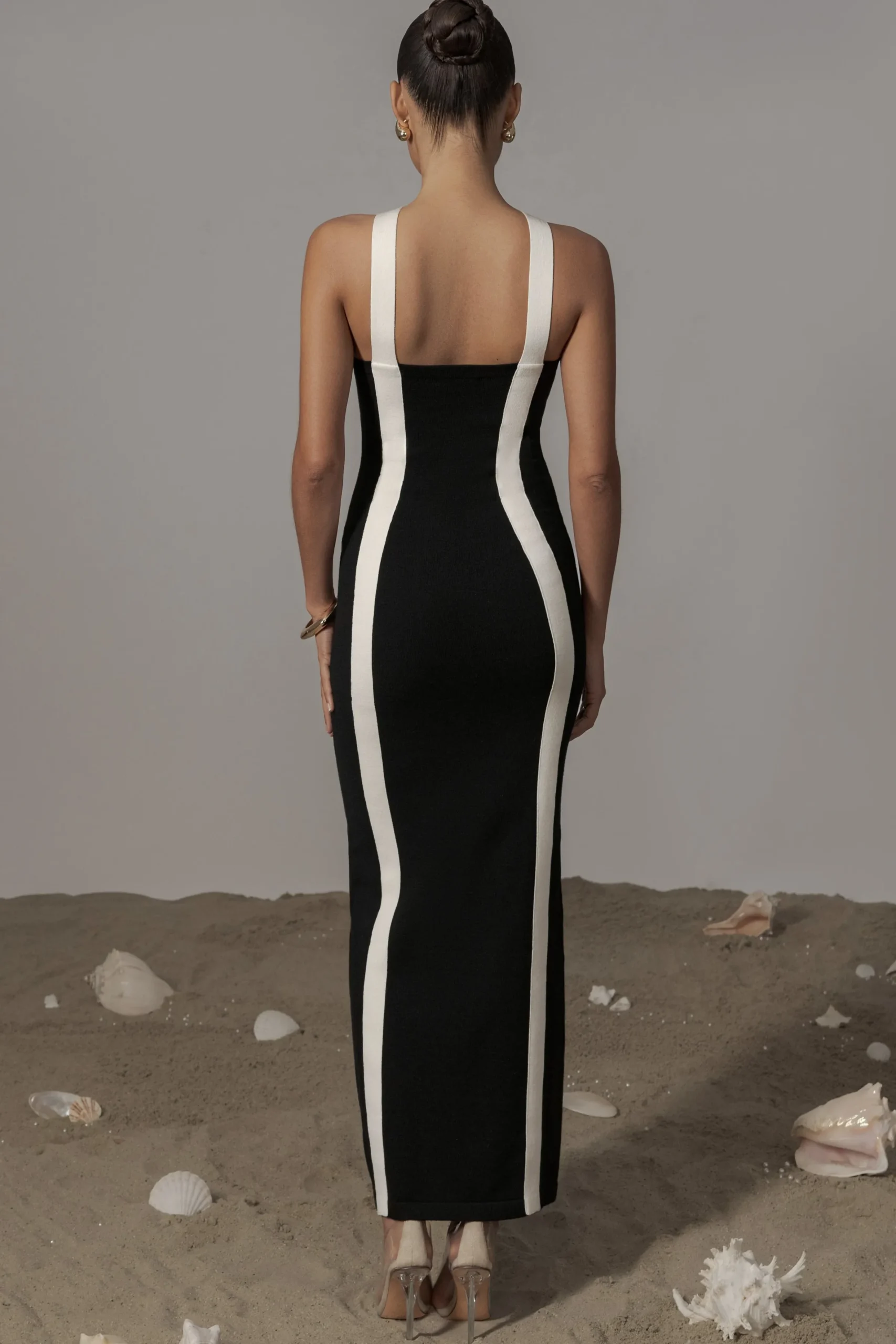 JLUXLABEL Black Fabiola Contrast Maxi Dress