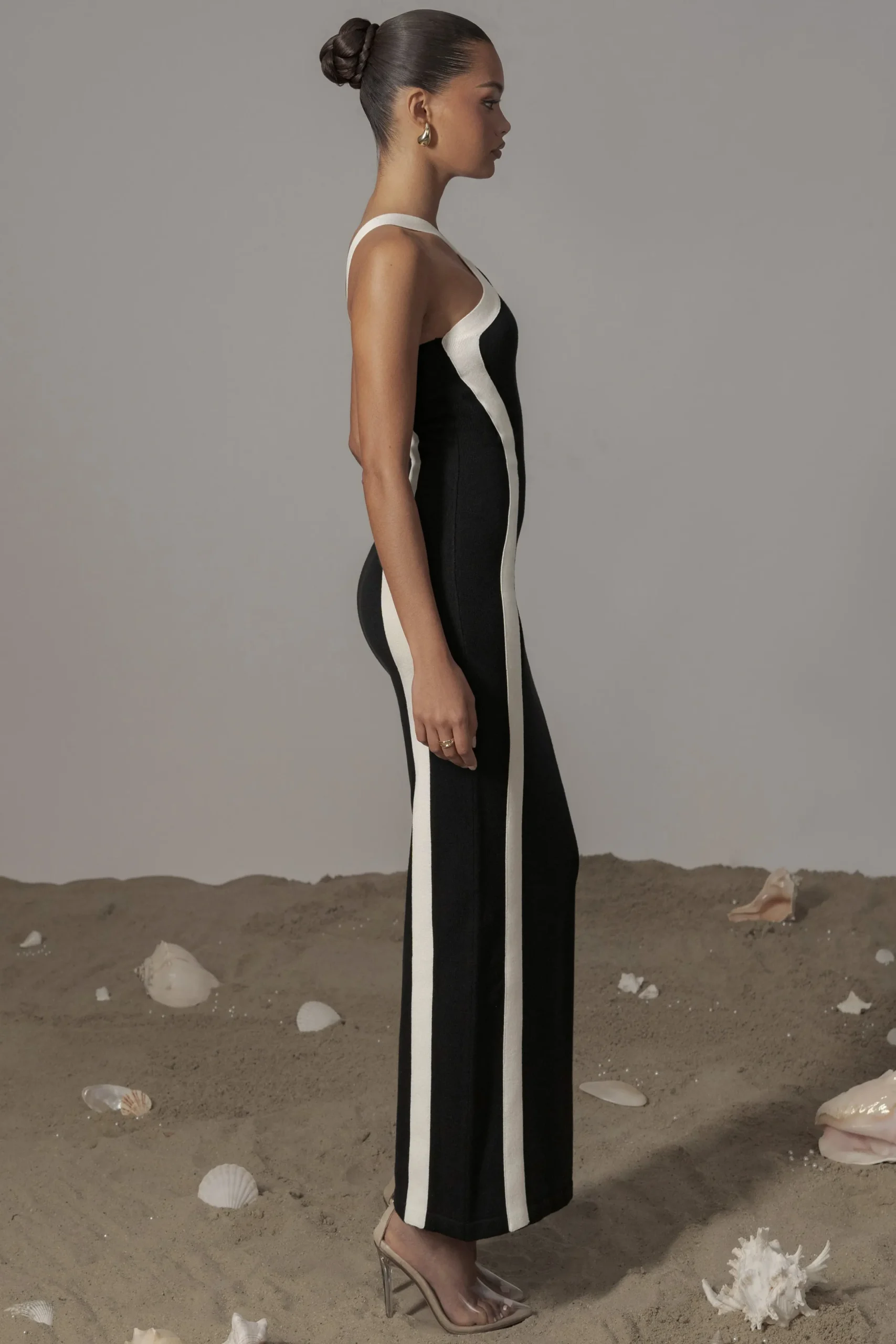 JLUXLABEL Black Fabiola Contrast Maxi Dress