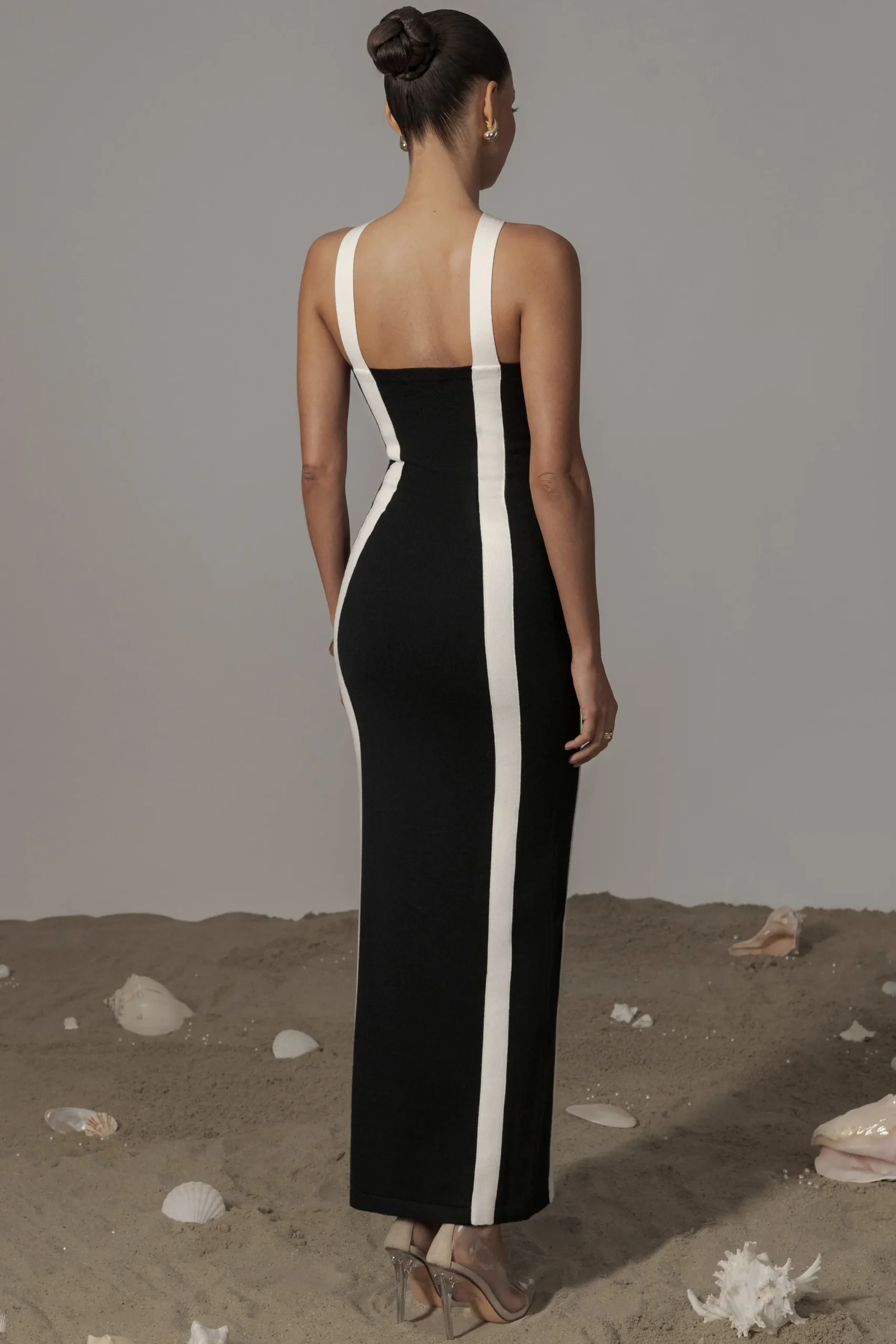 JLUXLABEL Black Fabiola Contrast Maxi Dress