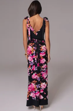 JLUXLABEL Black Floral Kamie Reversible Skirt Set