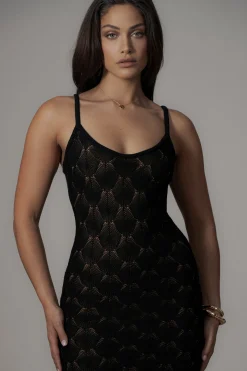 JLUXLABEL Black Gabriela Knit Maxi Dress