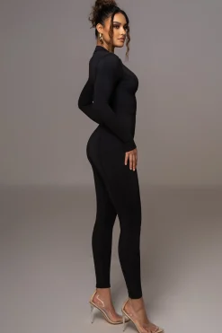 JLUXLABEL Black Galilea High Neck Jumpsuit