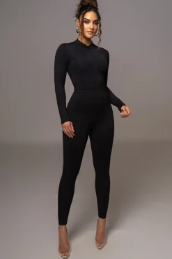 JLUXLABEL Black Galilea High Neck Jumpsuit